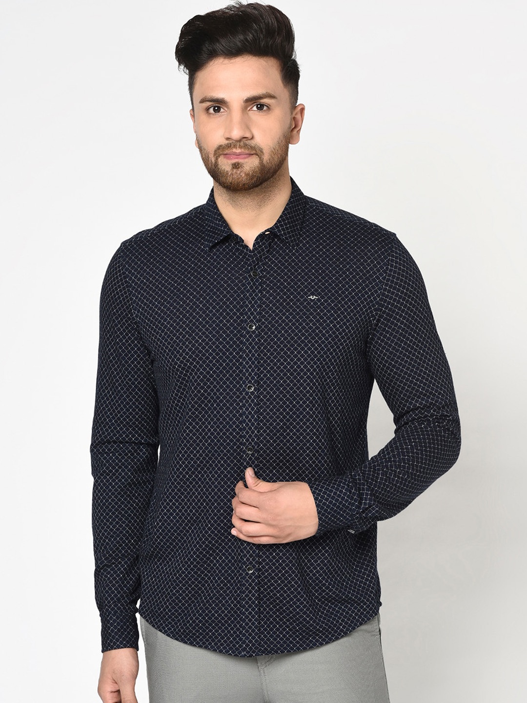 Blackberrys Men Blue Phoenix Skinny Fit Printed Casual Shirt