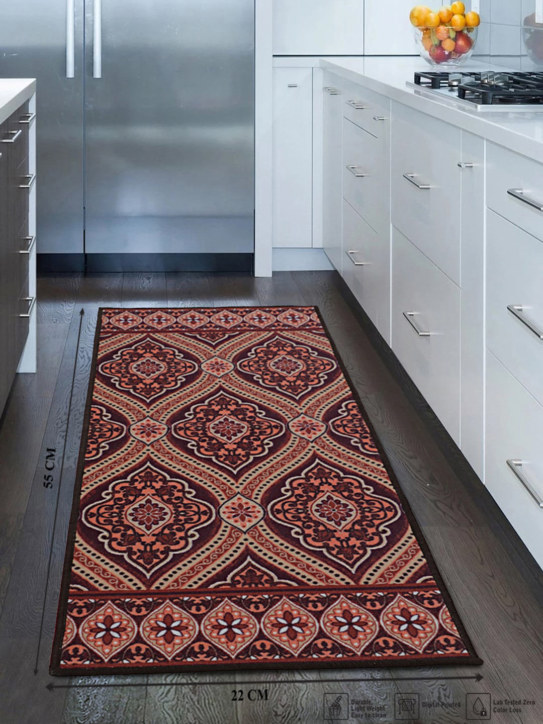 RUGSMITH Multicoloured Ethnic Motifs Anti-Skid Floor Runner, Multi 
RUGSMITH Multicoloured Ethnic Motifs Anti-Skid Floor Runner, Multi