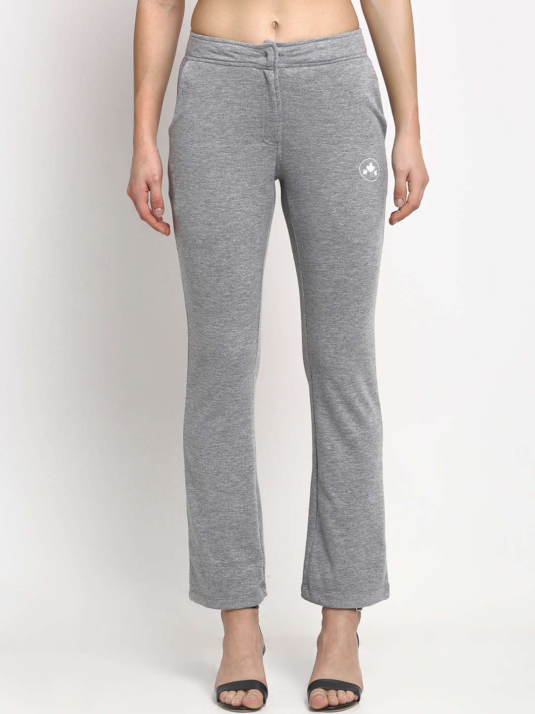 Rute Women Grey Slim Fit Solid Bootcut Trousers