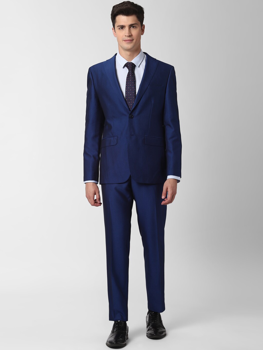 Peter England Elite Men Navy Blue Self Design Slim-Fit Single-Breasted Two Piece Formal Suit
Peter England Elite Men Navy Blue Self Design Slim-Fit Single-Breasted Two Piece Formal Suit