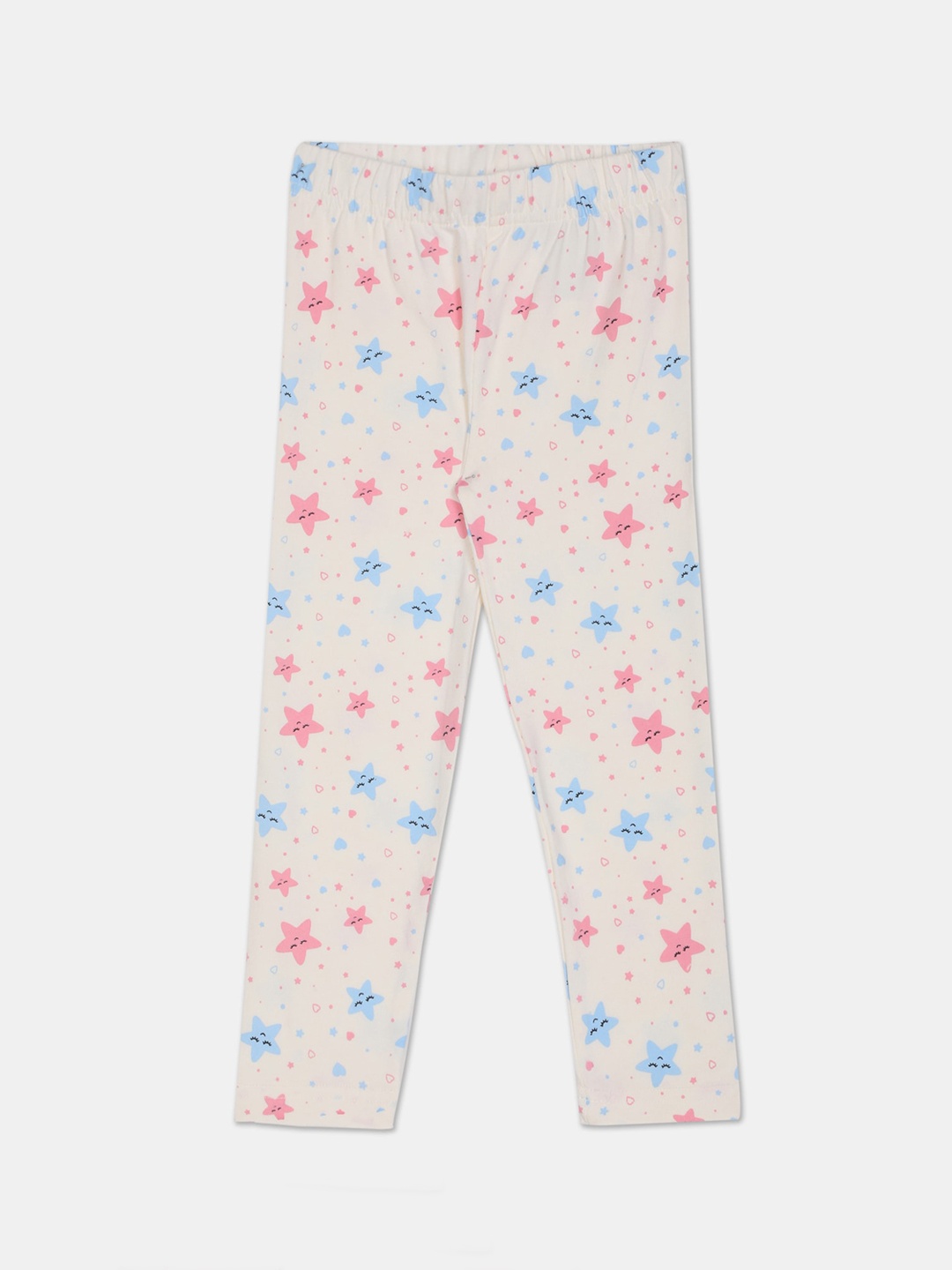 Cherokee Girls White & Pink Printed Ankle-Length Leggings