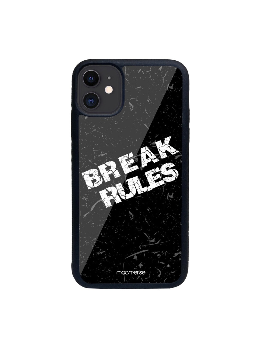 macmerise Black & White Break Rules Glass iPhone 11 Phone Case