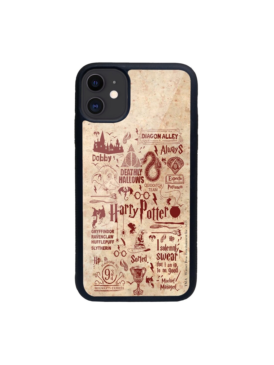 macmerise Black & Beige Harry Potter Infographic iPhone 11 Back Case