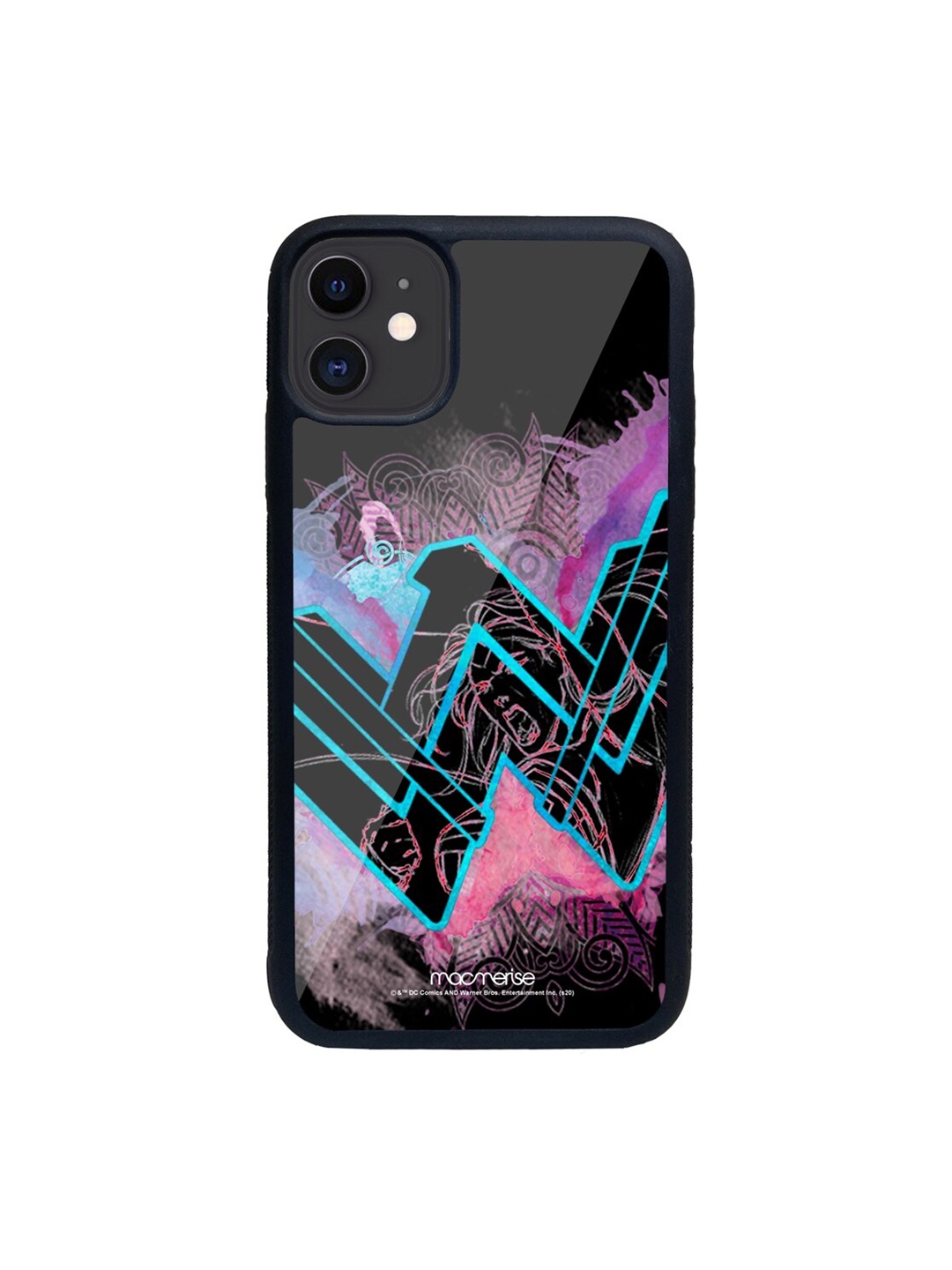 macmerise Black & Pink Wonder Woman Splash Printed iPhone 11 Back Case