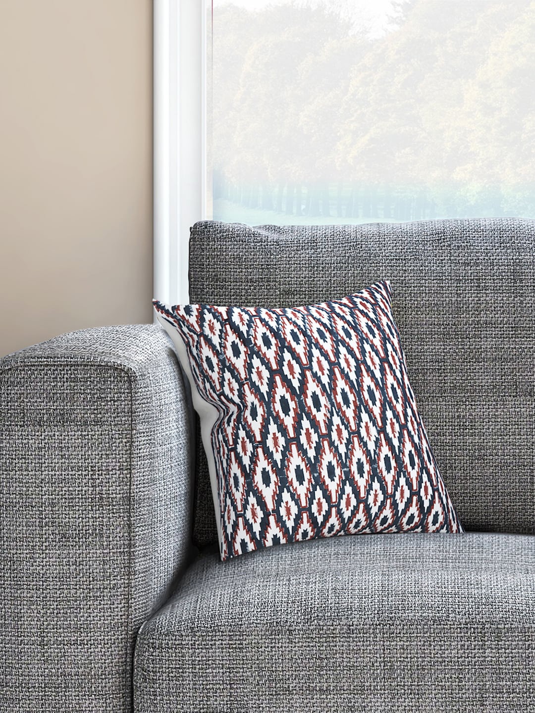 Living scapes by Pantaloons Blue & Maroon Single Ethnic Motifs Square Cushion Covers