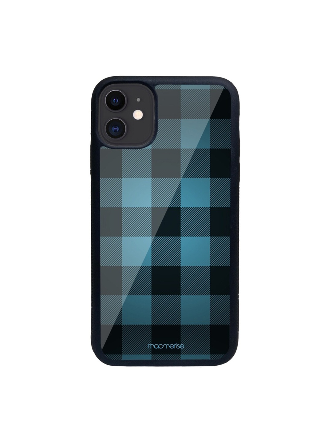 macmerise Black & Blue Checkmate Printed iPhone 11 Back Case
