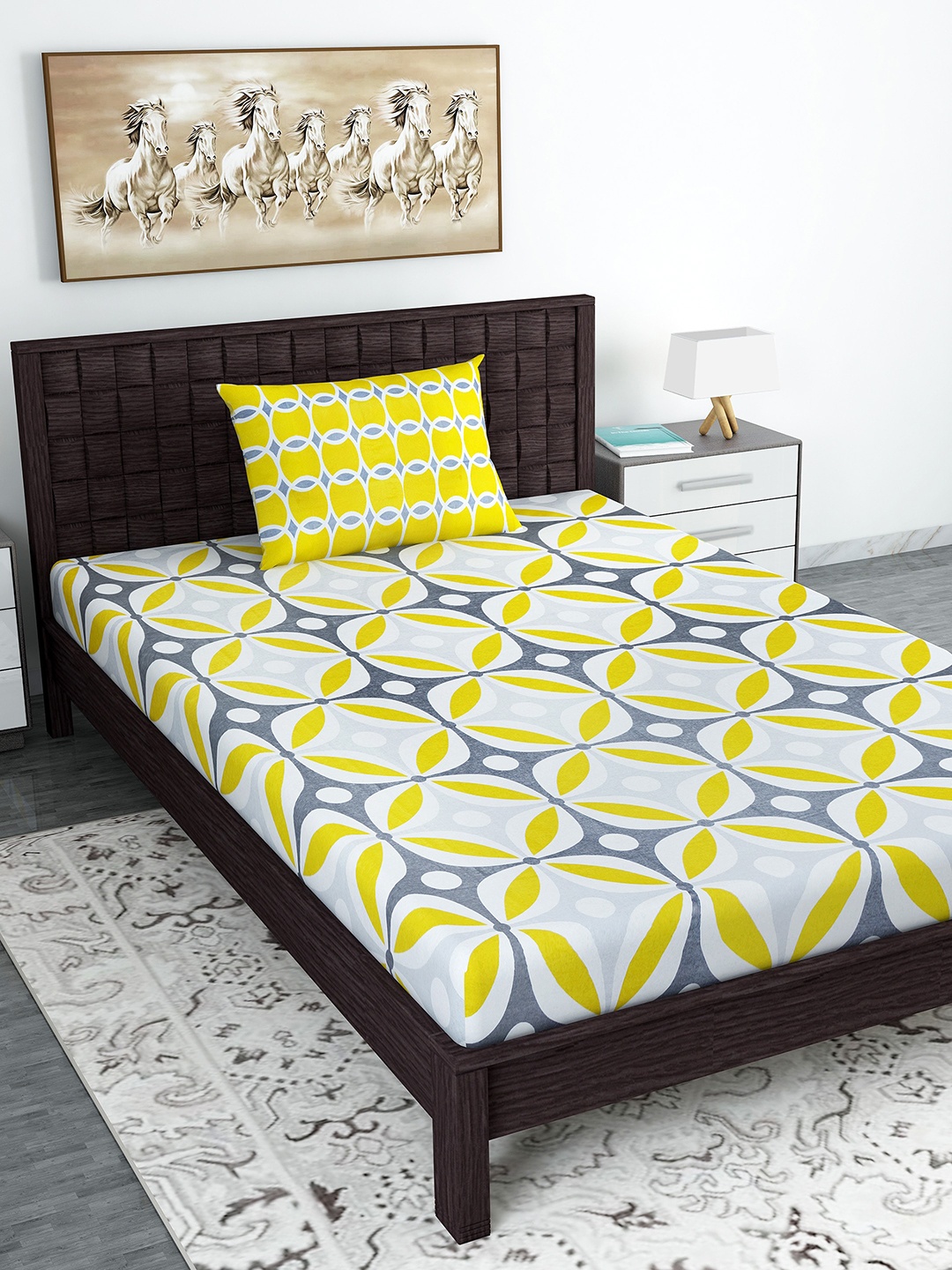 Divine Casa White & Yellow Ethnic Motifs 120 TC 1 Single Bedsheet with 1 Pillow Covers
Divine Casa White & Yellow Ethnic Motifs 120 TC 1 Single Bedsheet with 1 Pillow Covers