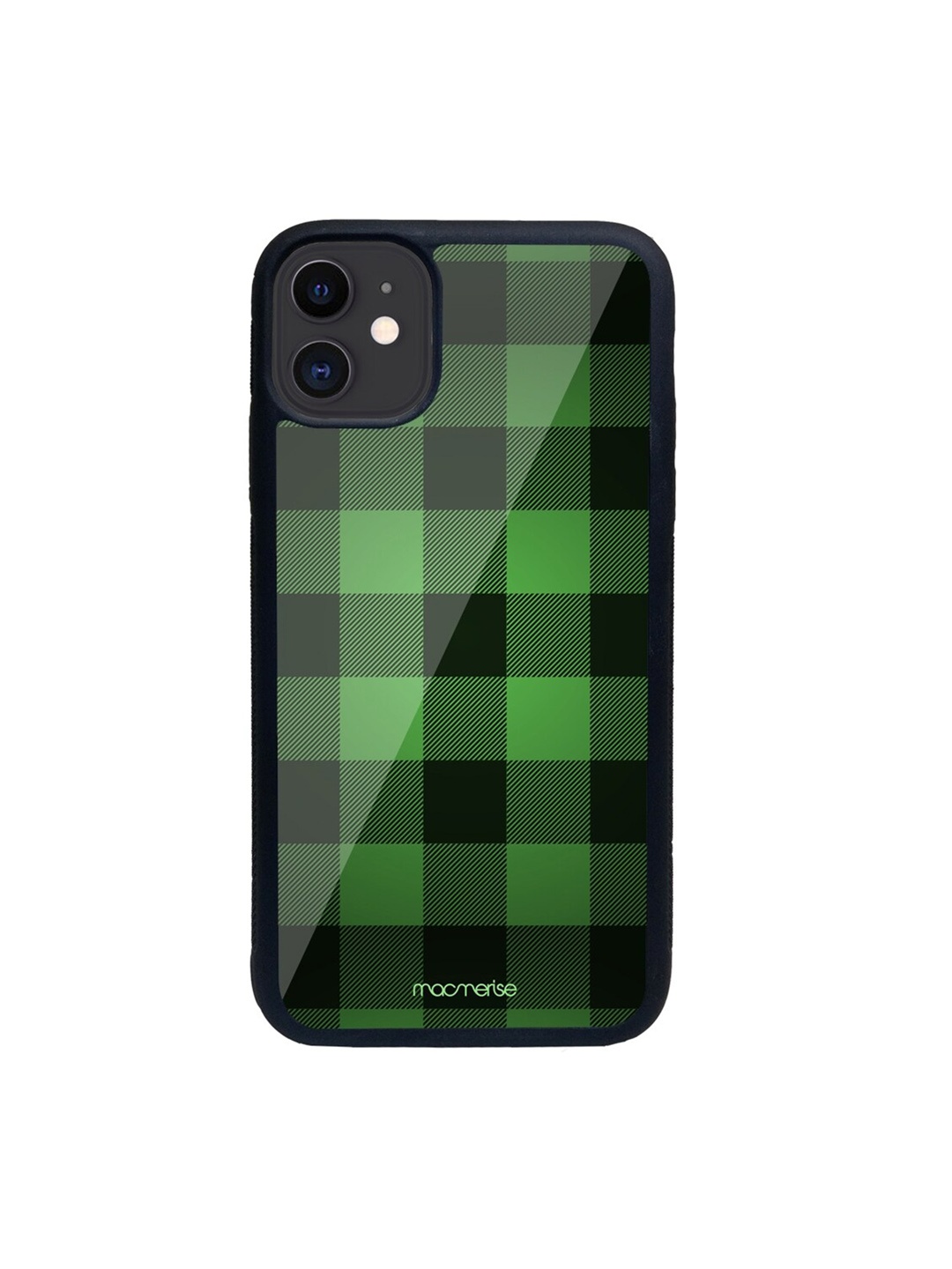 macmerise Green & Black Checkmate Pattern iPhone 11 Back Case