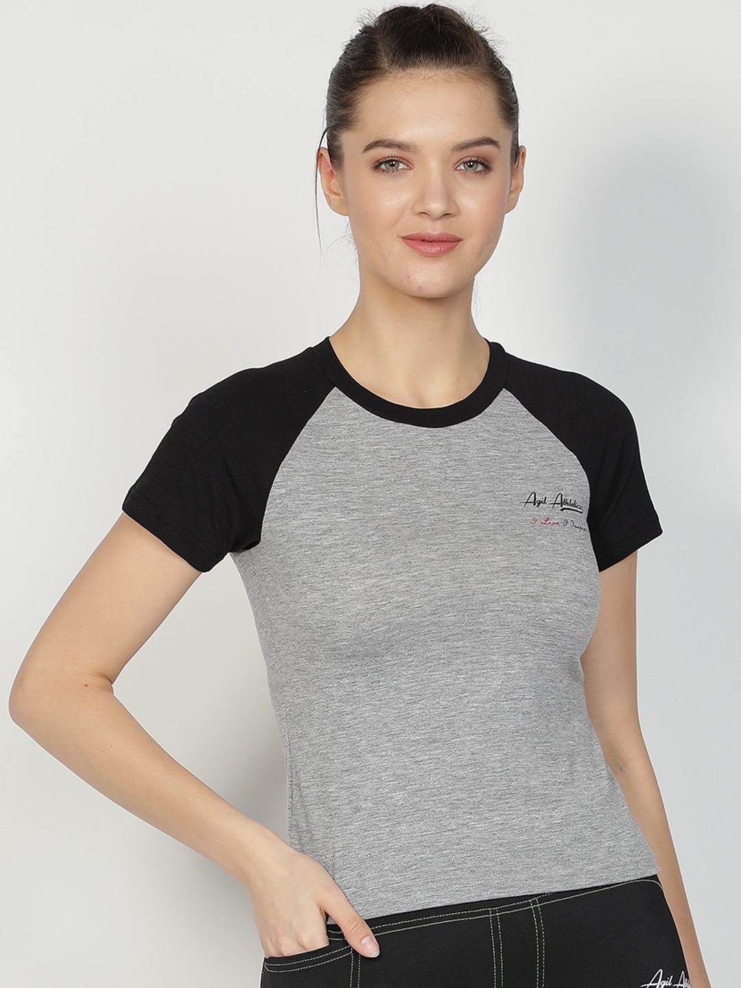 Agil Athletica Grey Melange Regular Top
