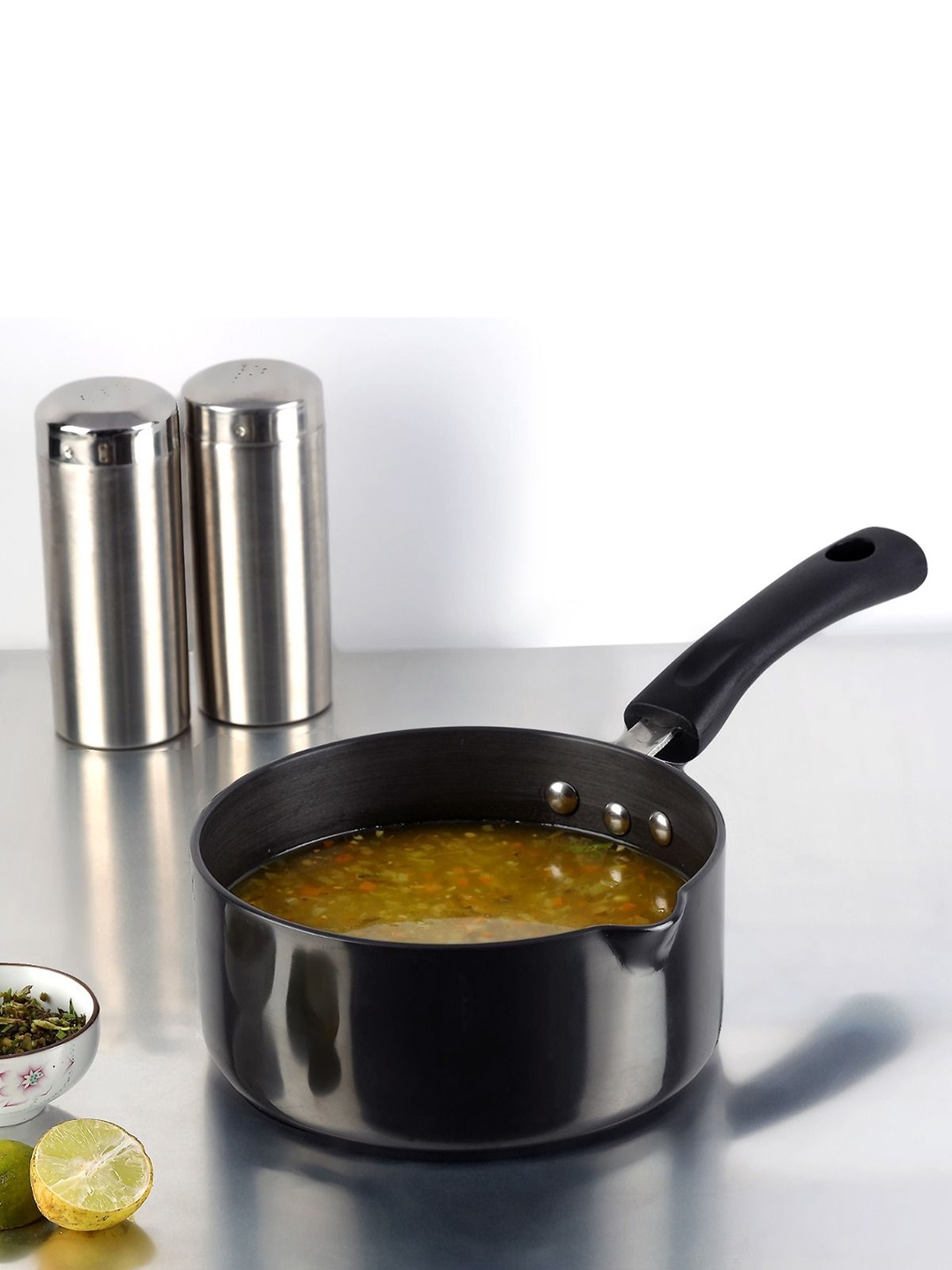 Vinod Black Solid Sauce Pan