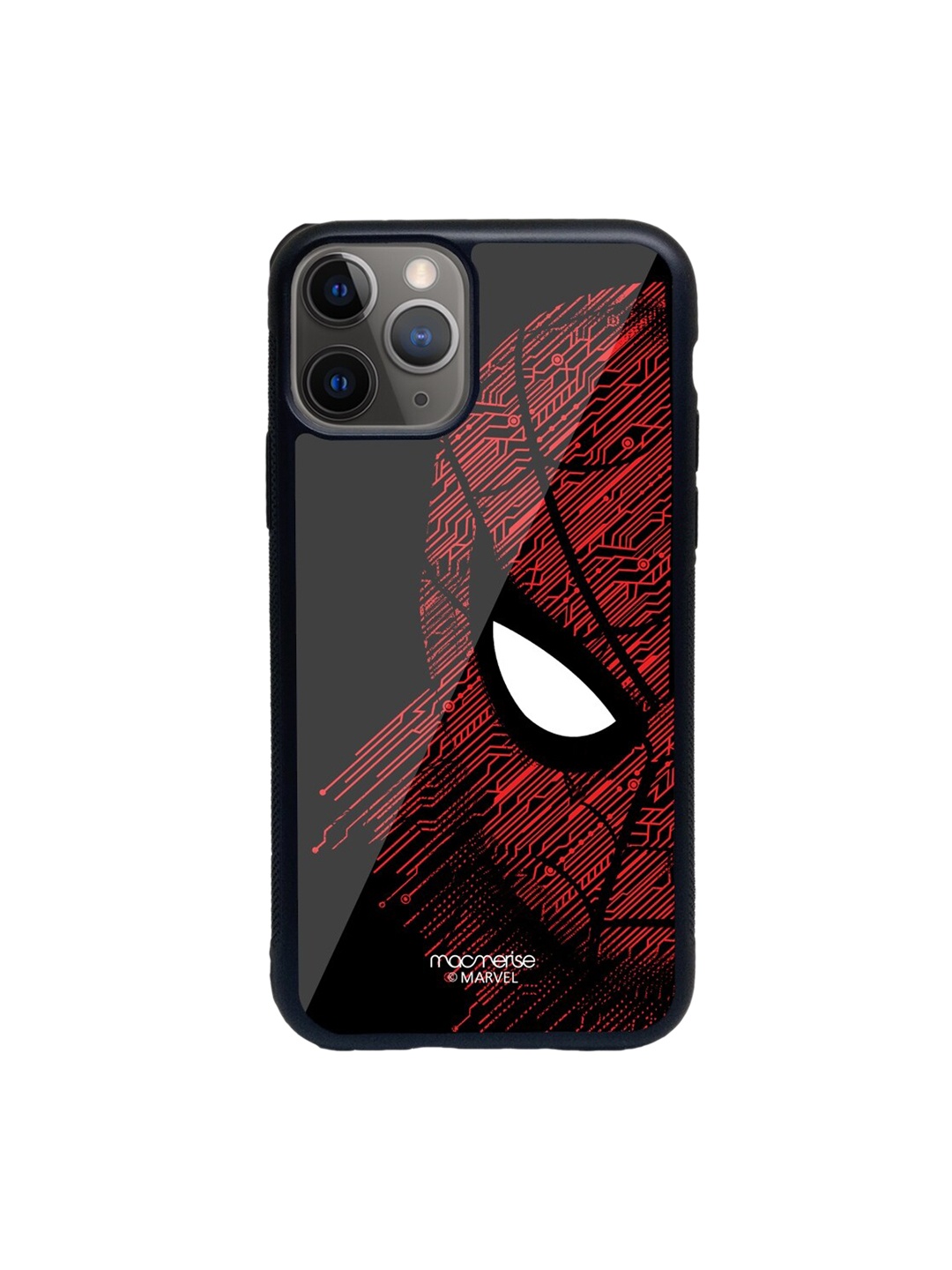macmerise Black & Red Sketch Out Spiderman Glass iPhone 11 Pro Phone Case