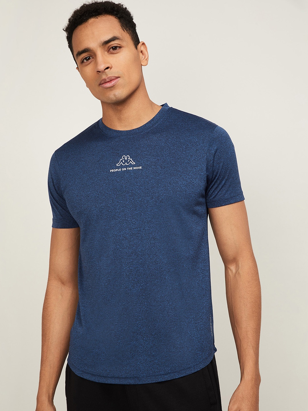 Kappa Men Blue Printed Round Neck T-shirt
