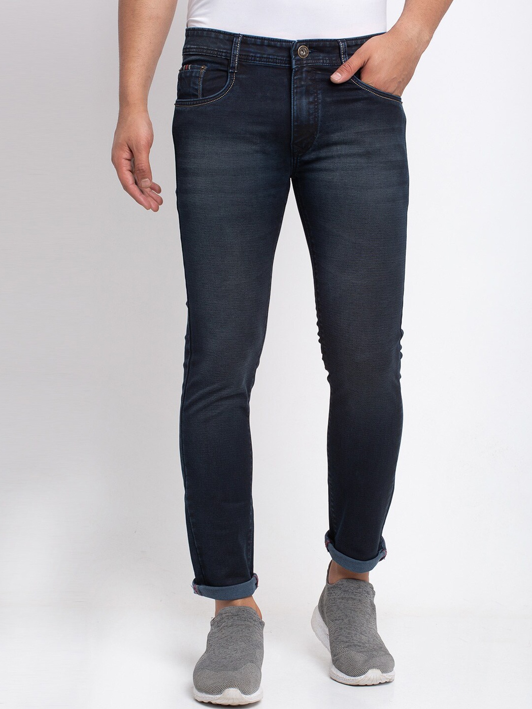 Rodamo Men Blue Slim Fit Mid-Rise Clean Look Jeans