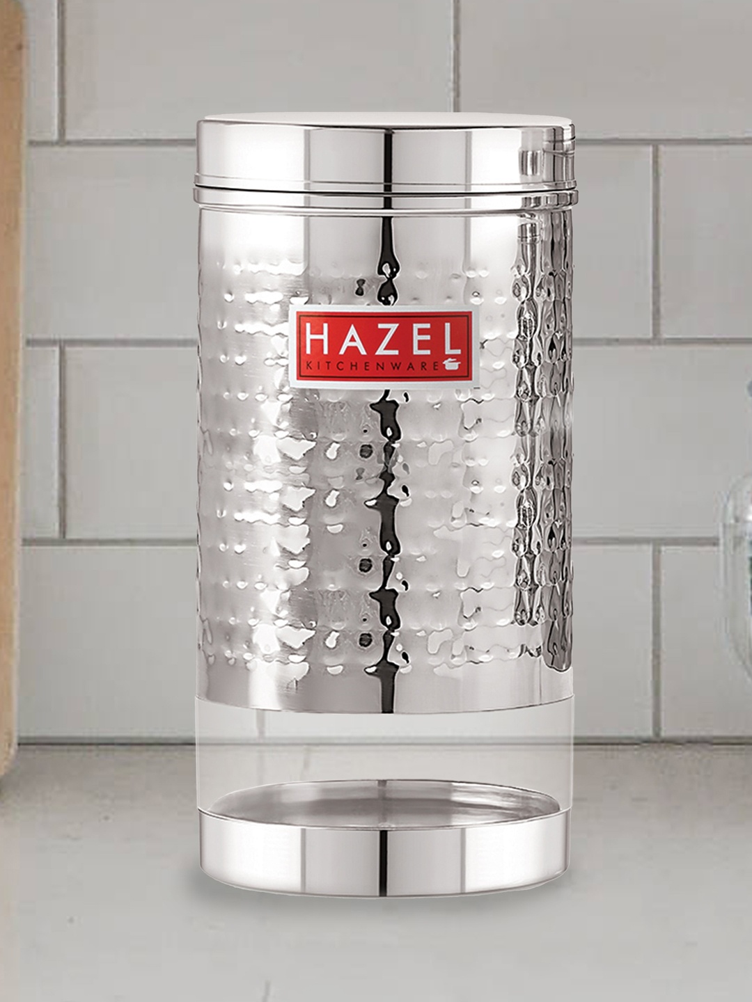 HAZEL Set Of 3 Silver-Toned & Transparent Hammered Stainless Steel See-Through Containers 1700 ml
HAZEL Set Of 3 Silver-Toned & Transparent Hammered Stainless Steel See-Through Containers 1700 ml