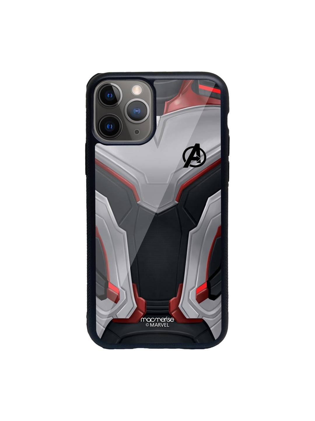 macmerise Grey & Black Avengers Endgame Suit Glass iPhone 11 Pro Max Phone Case