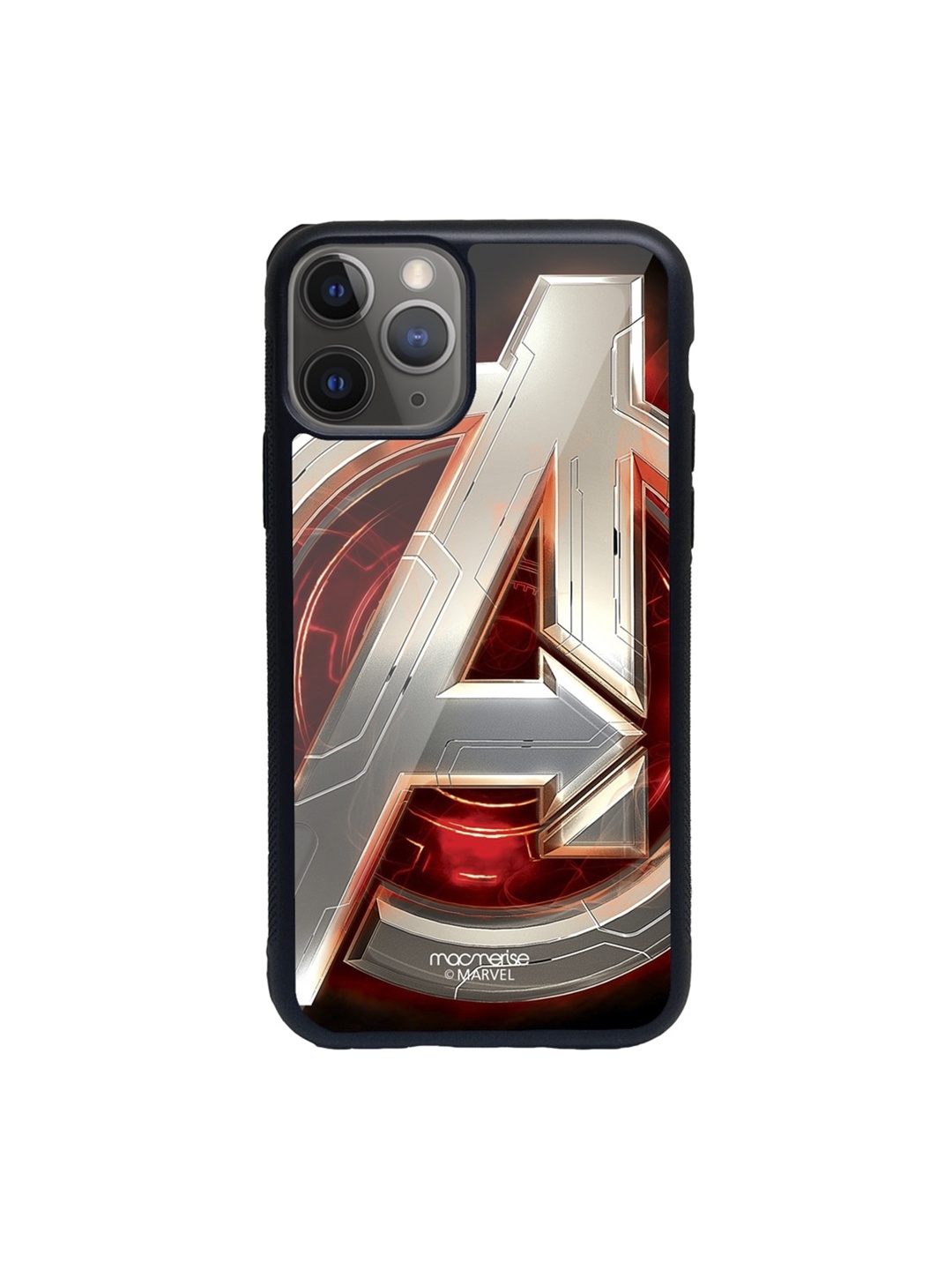 macmerise Orange & Silver-Toned Avengers Printed iPhone 11 Pro Max Back Case