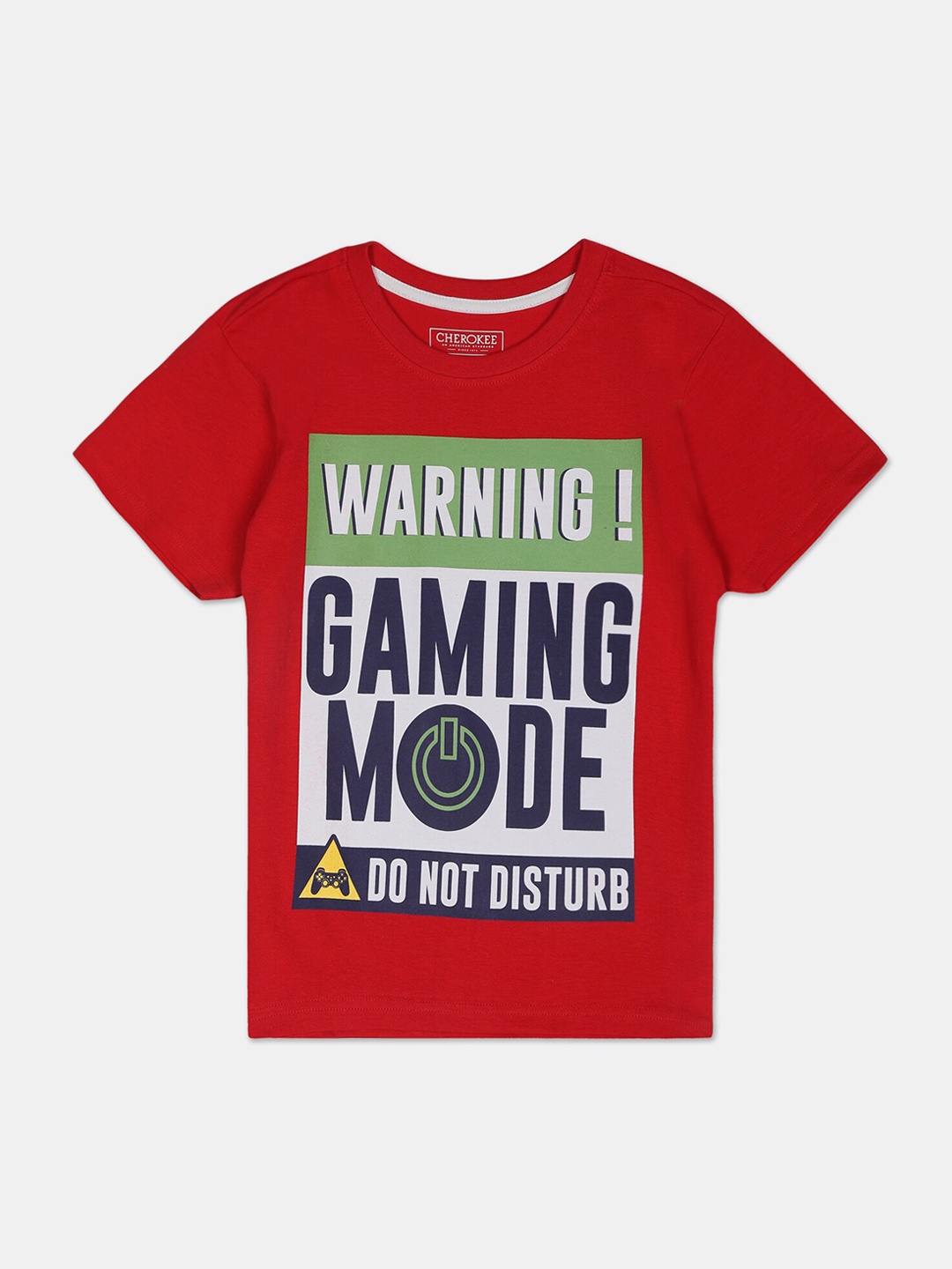 Cherokee Boys Red Printed Round Neck T-shirt