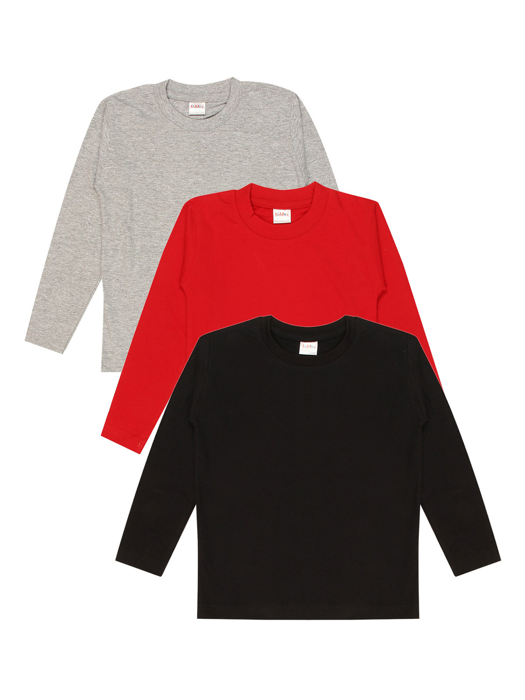Kiddeo Boys Pack Of 3 Solid Round Neck Pure Cotton T-shirts, Red 
Kiddeo Boys Pack Of 3 Solid Round Neck Pure Cotton T-shirts, Red