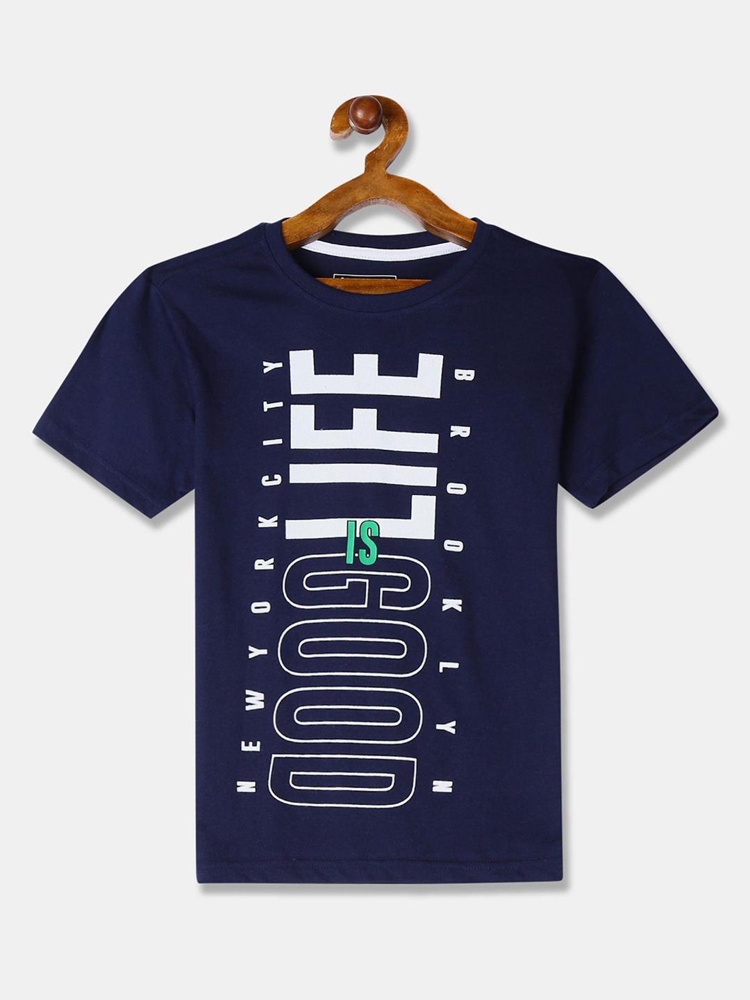 Cherokee Boys Navy Blue Printed Round Neck T-shirt