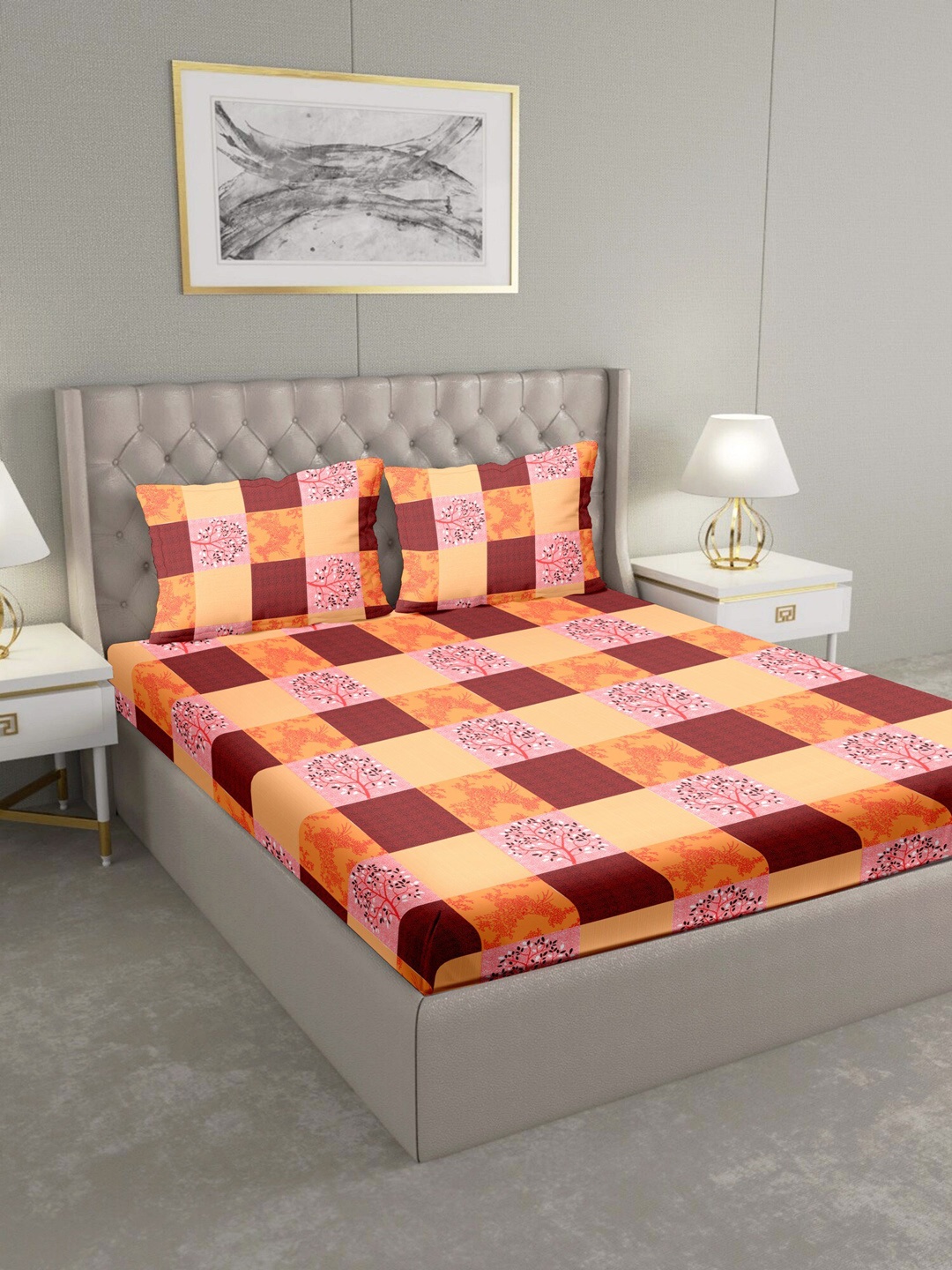 BELLA CASA Multicoloured Geometric 124 TC Cotton 1 King Bedsheet with 2 Pillow Covers, Multi
BELLA CASA Multicoloured Geometric 124 TC Cotton 1 King Bedsheet with 2 Pillow Covers, Multi