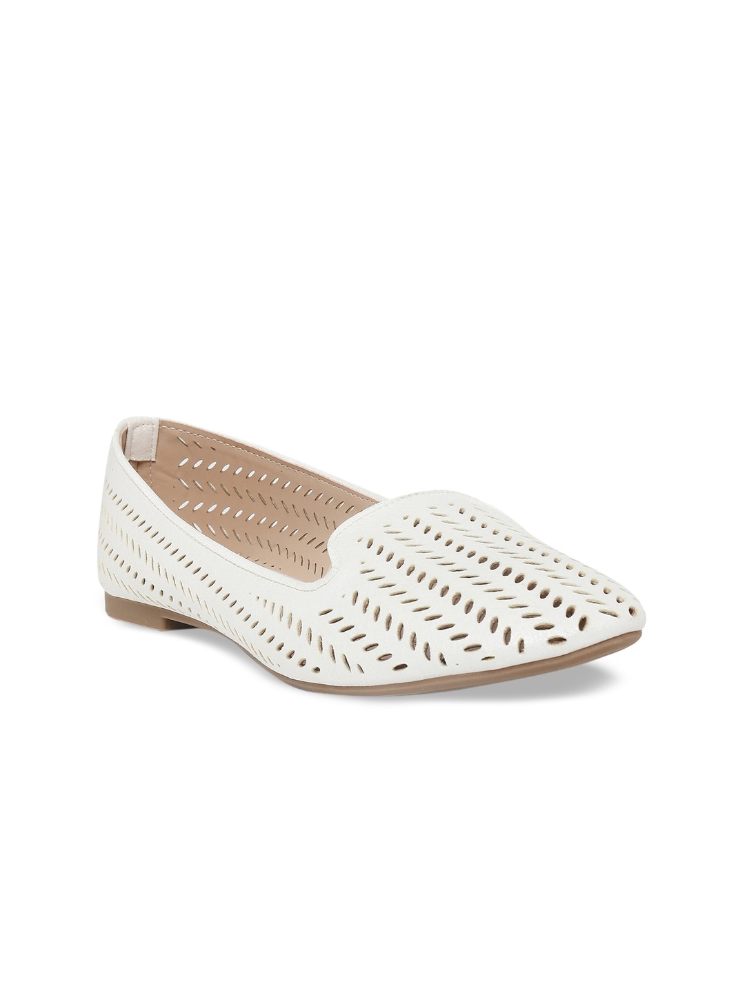 Forever Glam by Pantaloons Women White Perforated Loafers
