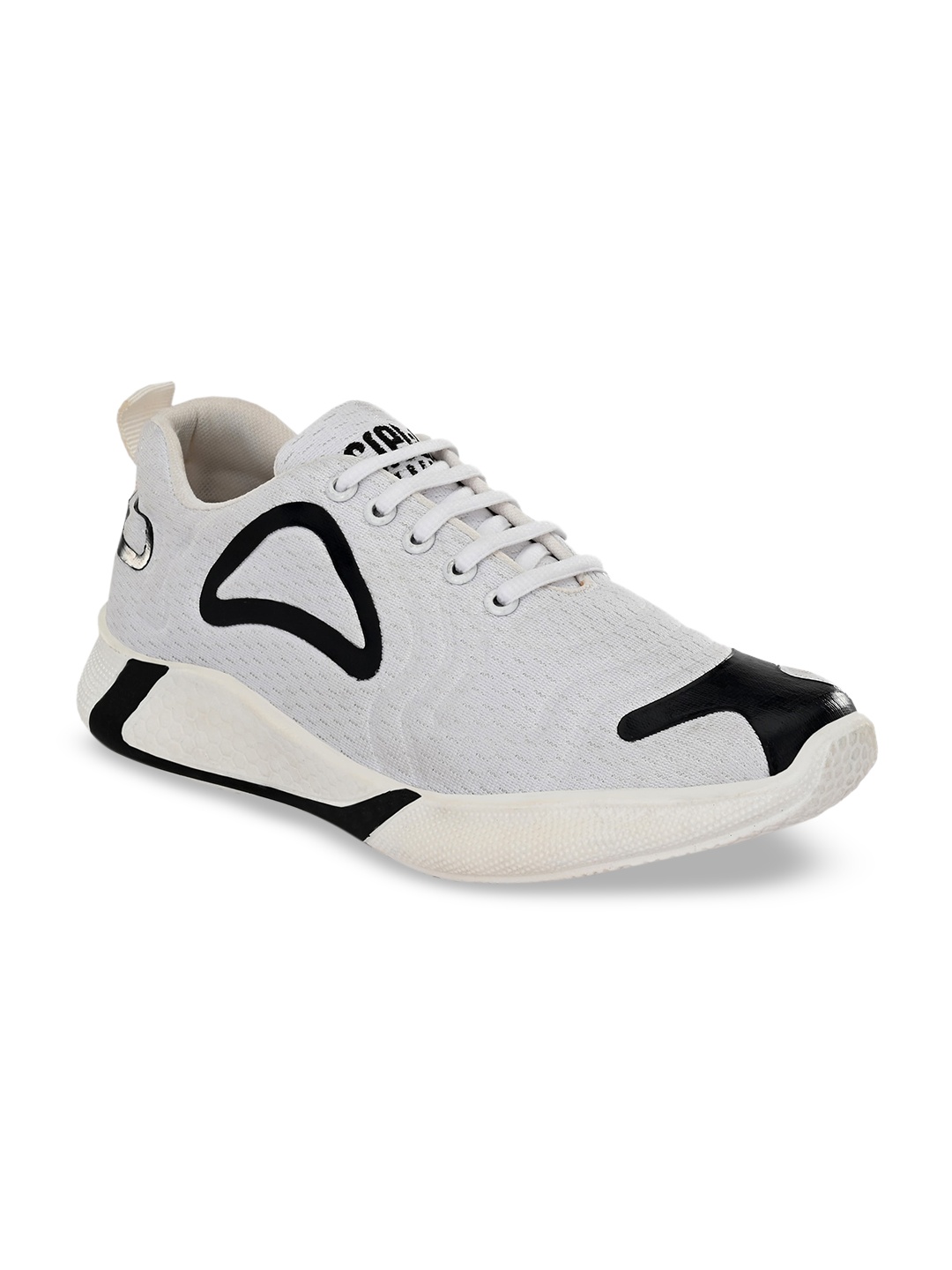 Crew street men woven design sneakers, Off white