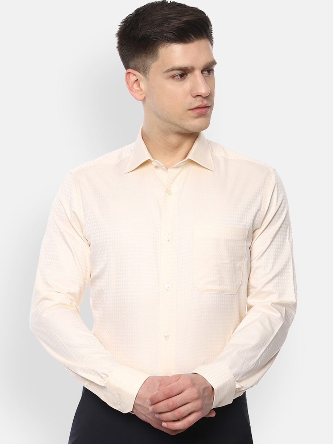 Louis Philippe Gods & Kings Men Cream-Coloured Regular Fit Self Design Cotton Formal Shirt
Louis Philippe Gods & Kings Men Cream-Coloured Regular Fit Self Design Cotton Formal Shirt