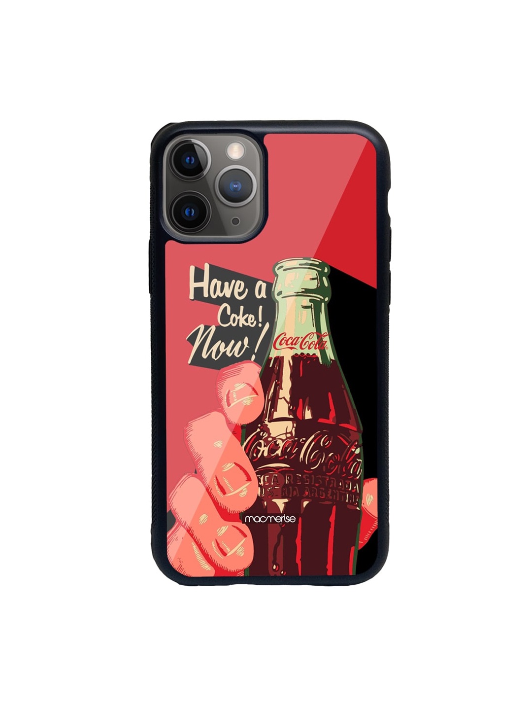 macmerise Red & Black Have A Coke Now Glass iPhone 11 Pro Phone Case
