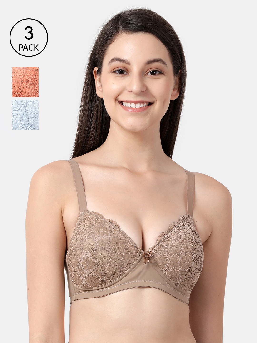 shyaway Beige & Orange Pack of 3 Non-Wired Lightly Padded Everyday Bra taab-c3b-239-32B
shyaway Beige & Orange Pack of 3 Non-Wired Lightly Padded Everyday Bra taab-c3b-239-32B