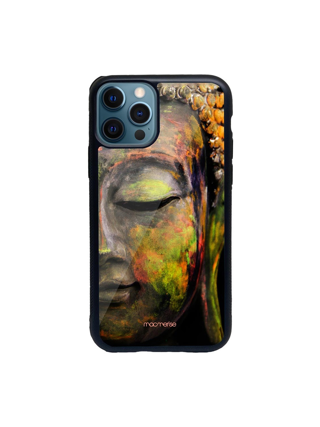 macmerise Orange & Yellow Buddha Art Printed iPhone 12 Pro Max Back Case, Grey