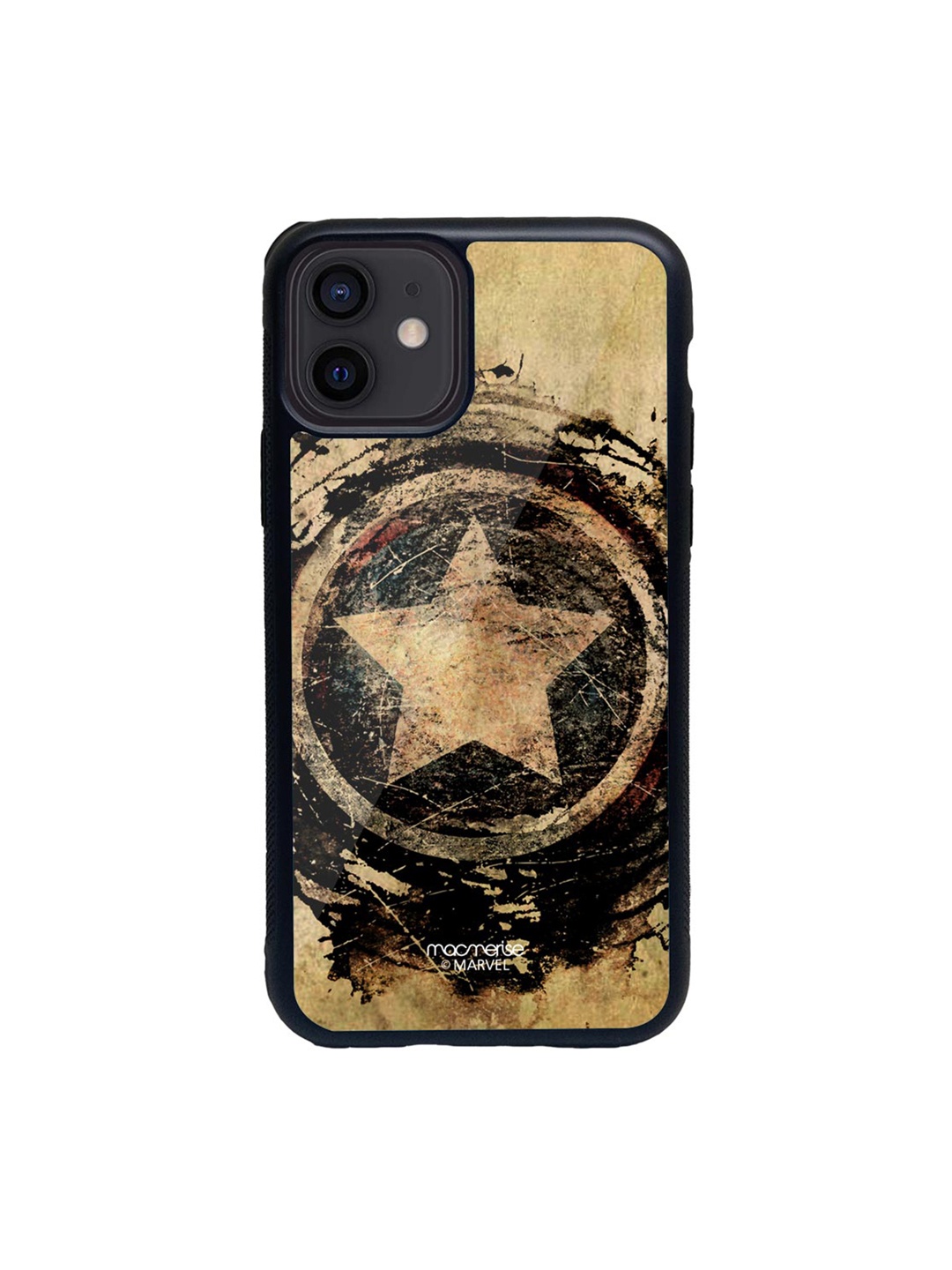 macmerise Brown & Black Symbolic Captain Shield Glass iPhone 12 Mini Phone Case