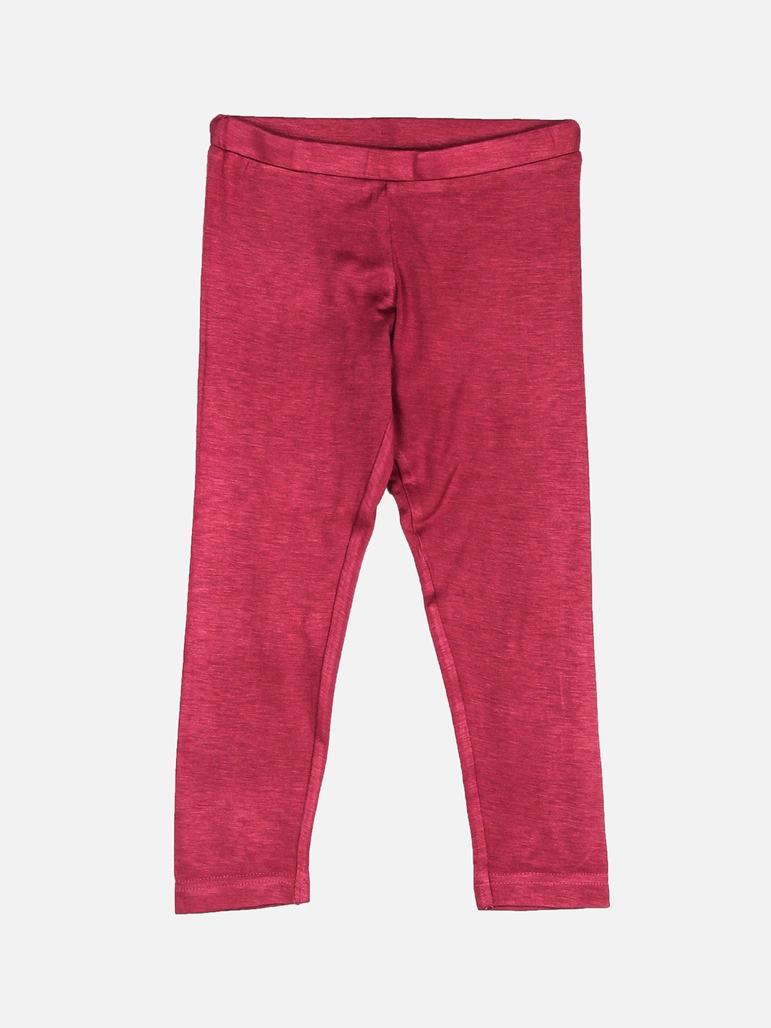 Peppermint Girls Red Solid Ankle-Length Leggings