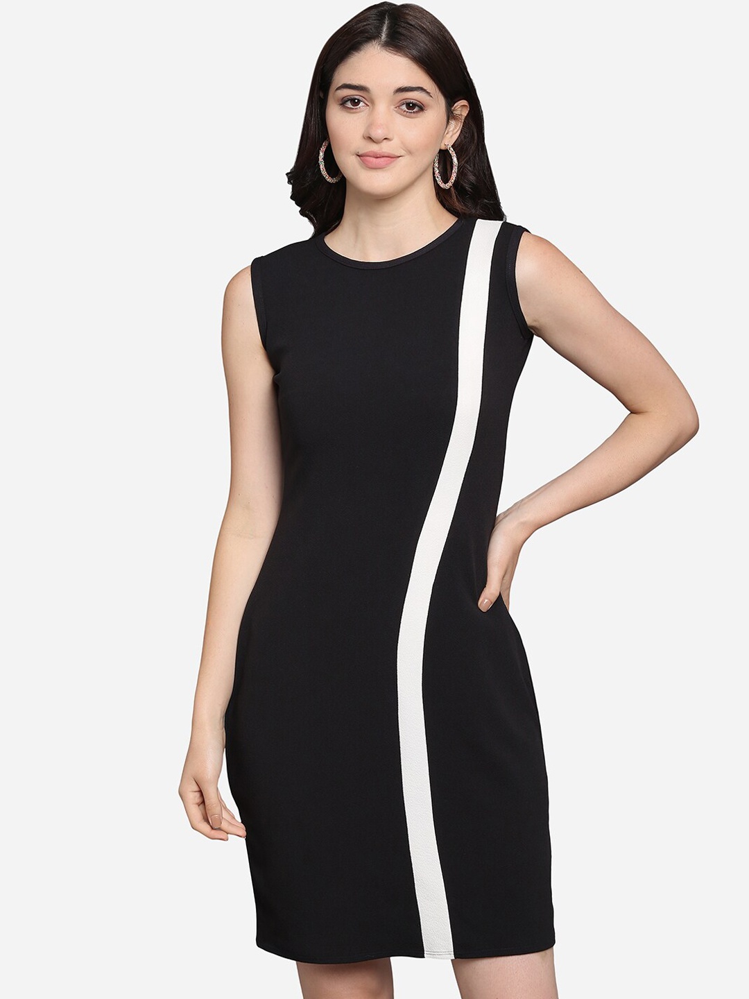 PURVAJA Women Black Solid Bodycon Dress