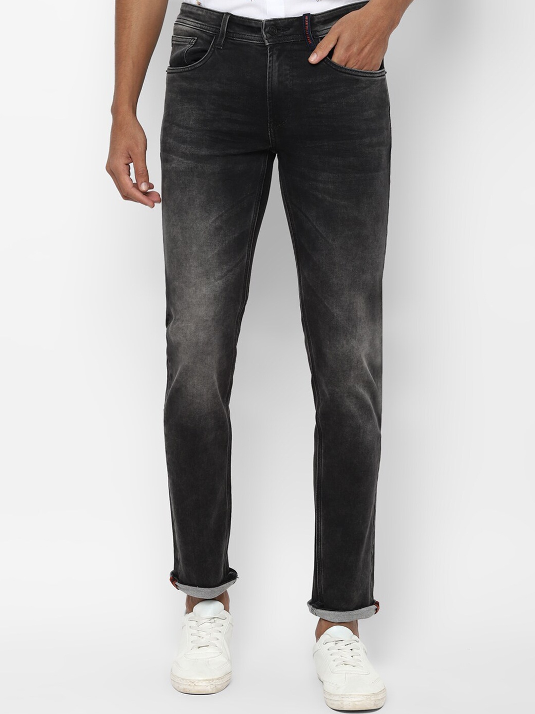 Allen Solly Men Black Slim Fit Mid-Rise Clean Look Jeans