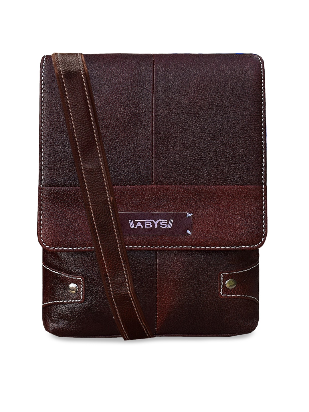 ABYS Unisex Brown Textured Messenger Bag