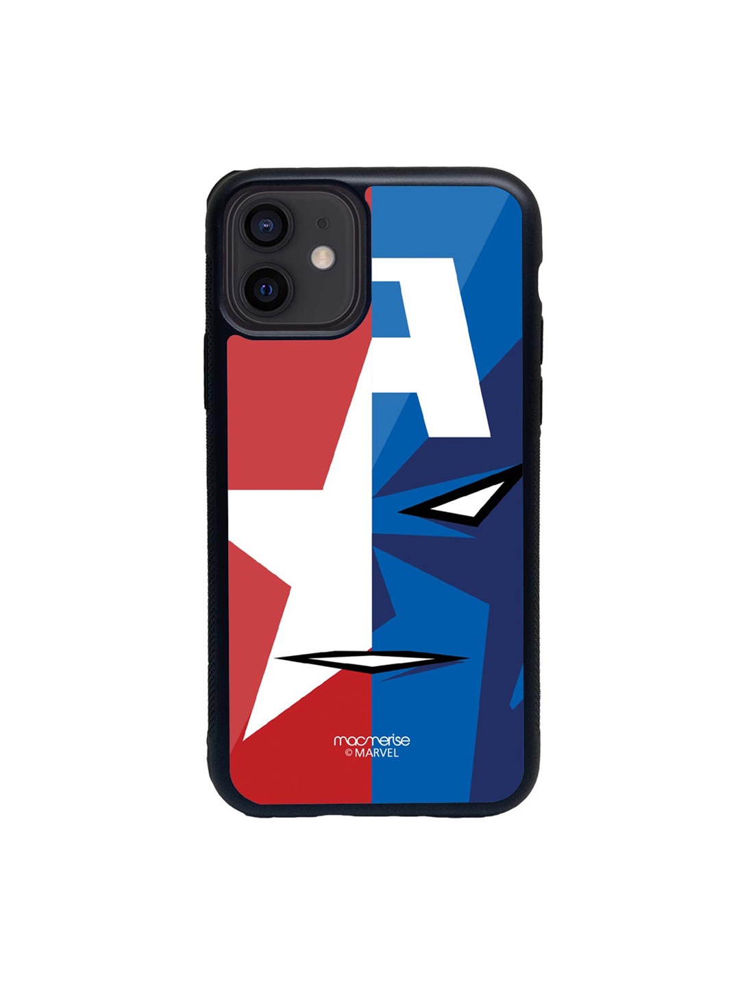 macmerise Blue & Red Face Focus Captain America Glass iPhone 12 Phone Case