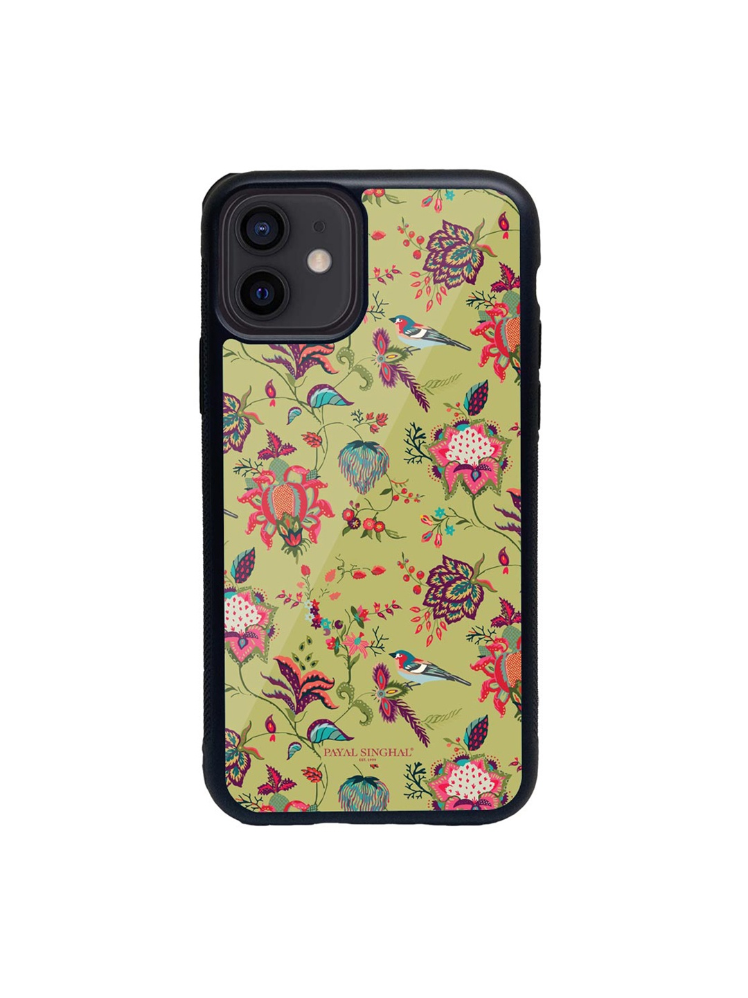 macmerise Green & Pink Payal Singhal Chidiya Olive GlassiPhone 12 Case