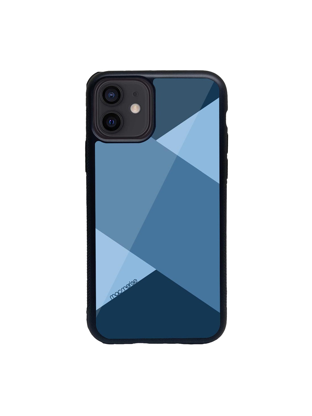 macmerise Black & Blue Stripes Glass iPhone 12 Phone Case