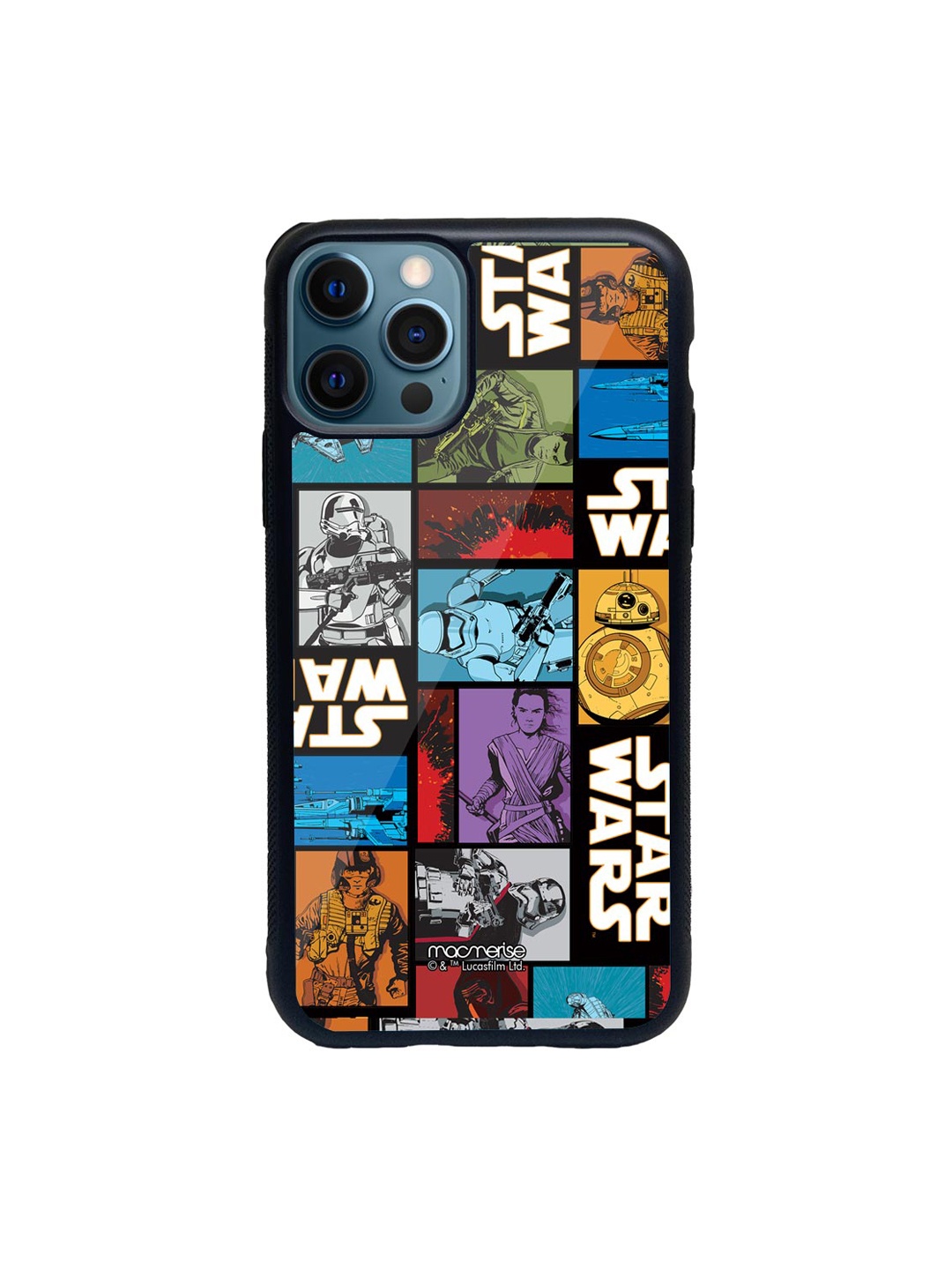 macmerise Black & White The Force Awakens Glass iPhone 12 Phone Case