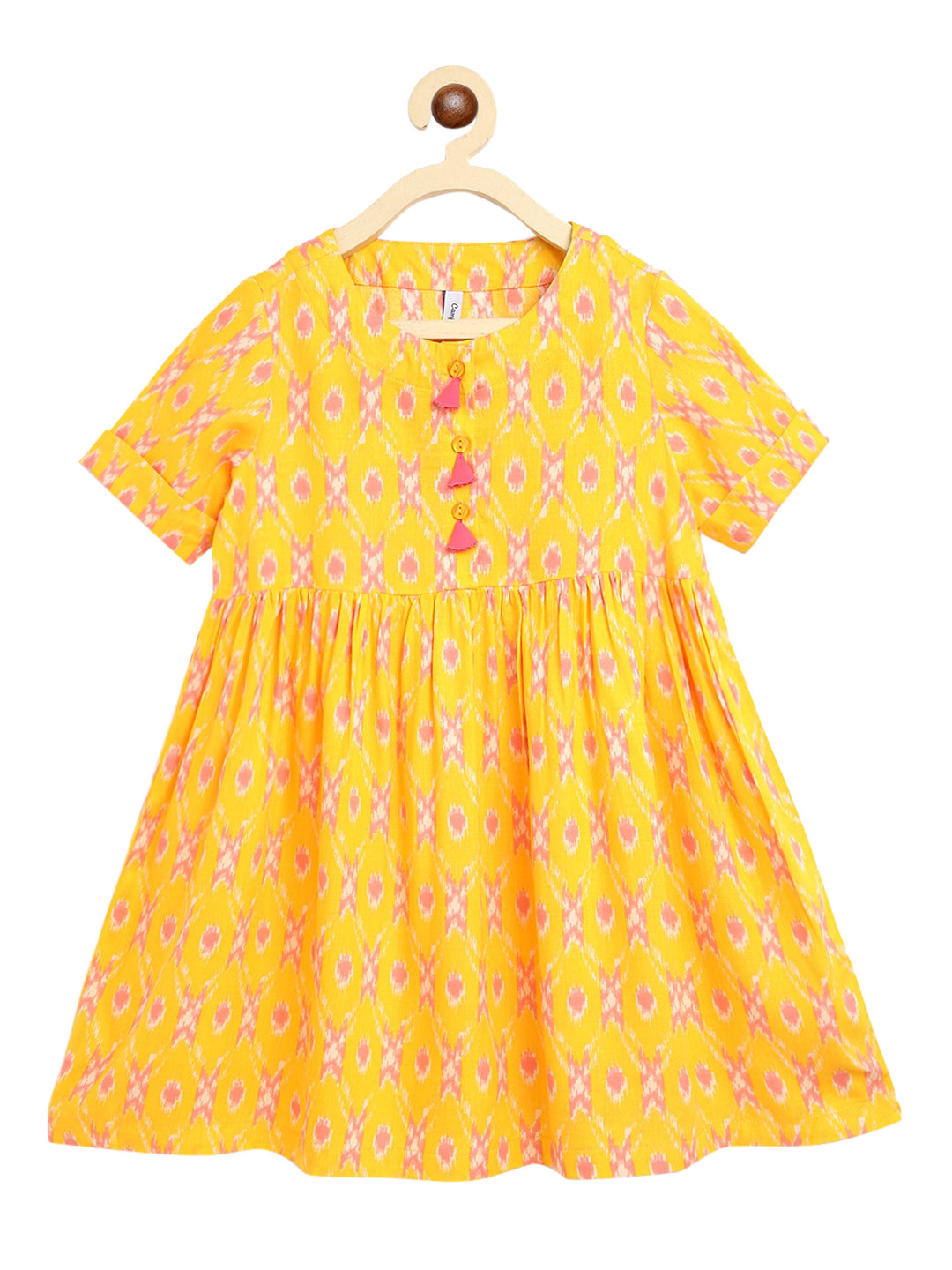 Campana Girls Yellow Printed Fit and Flare Dress 
Campana Girls Yellow Printed Fit and Flare Dress