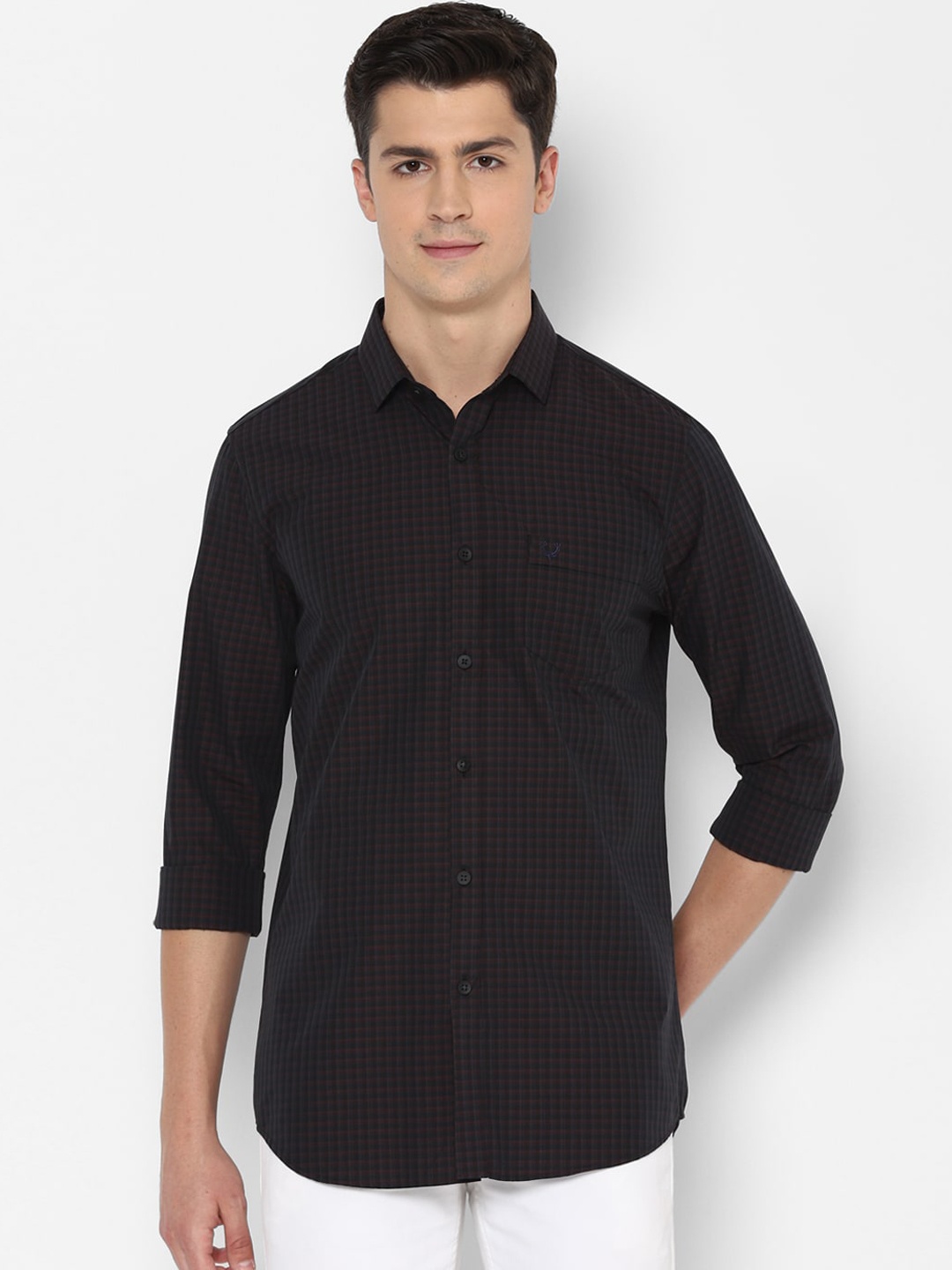 Allen Solly Men Black Checked Casual Shirt