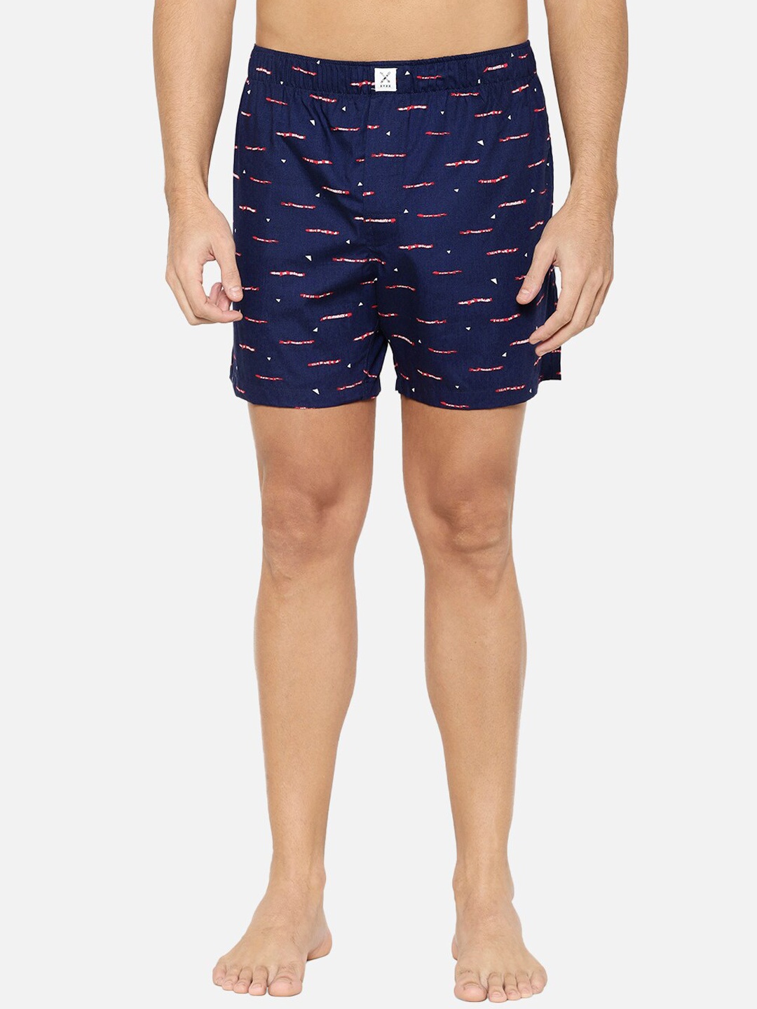 XYXX Men Navy Blue & Red Printed Pure Cotton Boxers XYBOX47