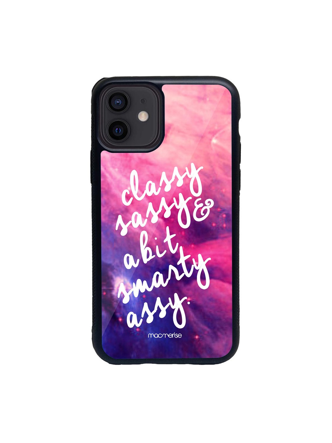 macmerise Purple & Pink Smarty Sassy Glass iPhone 12 Mini Phone Case