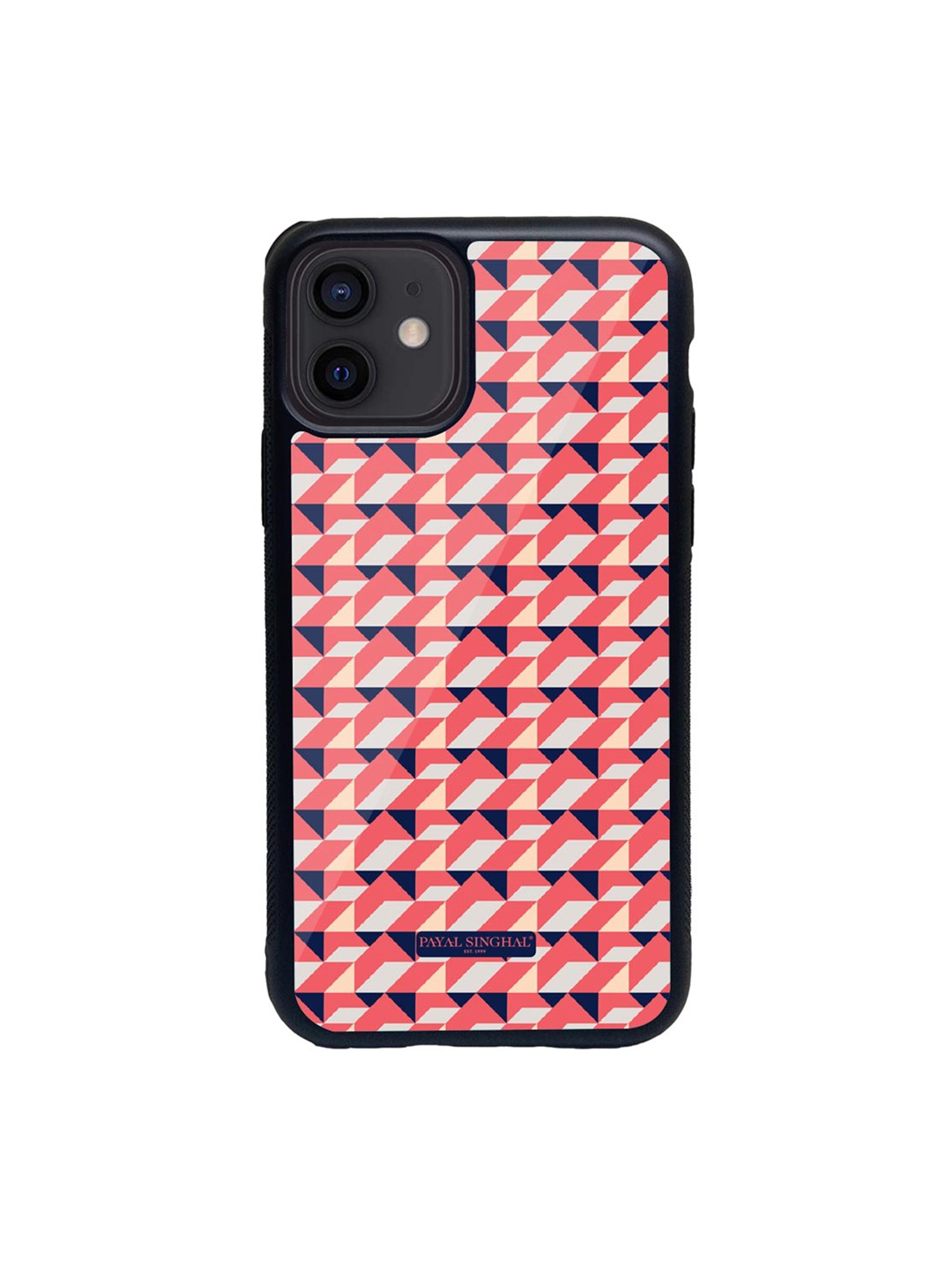 macmerise Coral Pink & Blue Payal Singhal Glass iPhone 12 Mini Case