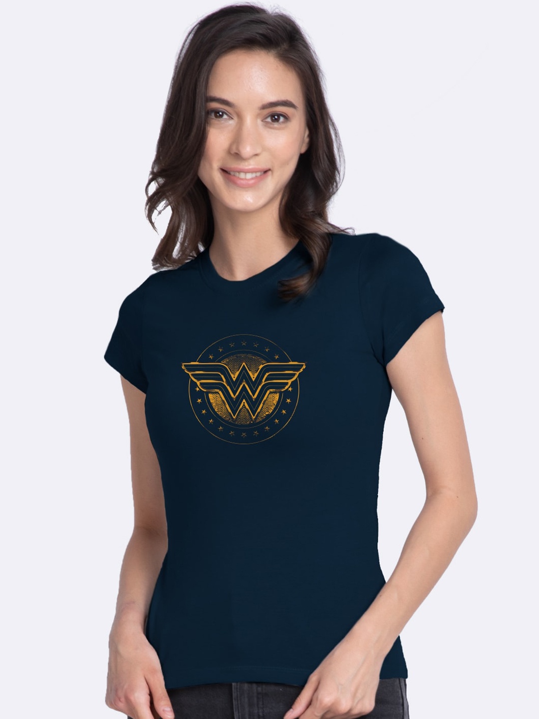 Bewakoof Official Dc Merchandise Women's Blue Wonder Woman Slim Fit T-shirt, Navy blue
Bewakoof Official Dc Merchandise Women's Blue Wonder Woman Slim Fit T-shirt, Navy blue