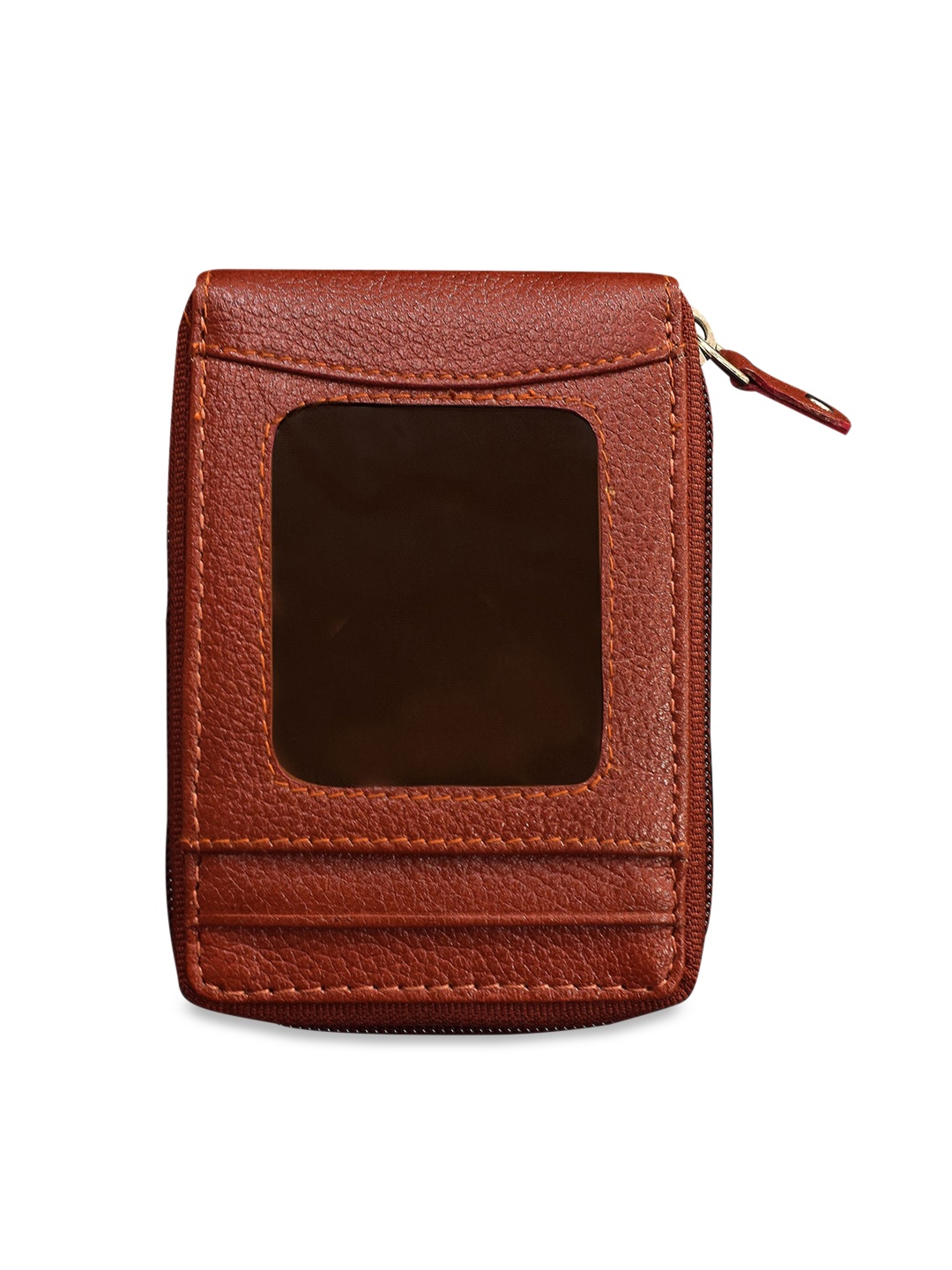 ABYS Men Brown Textured Genuine Leather Card Holder