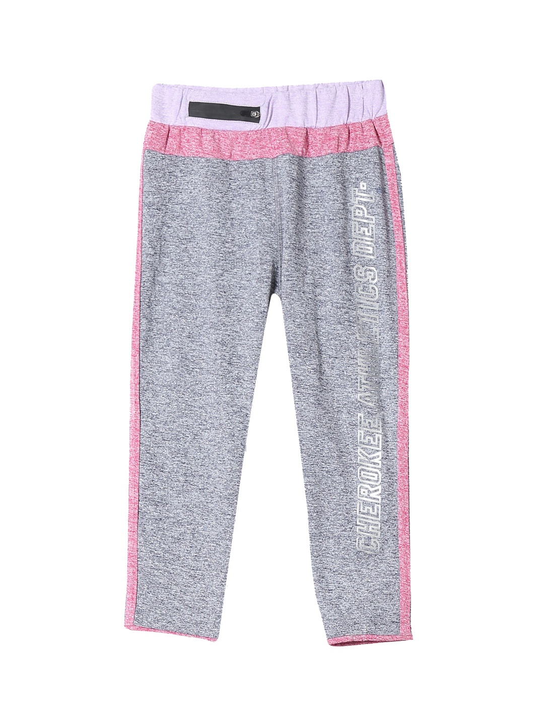 Cherokee Girls Grey & Pink Printed Ankle-Length Leggings