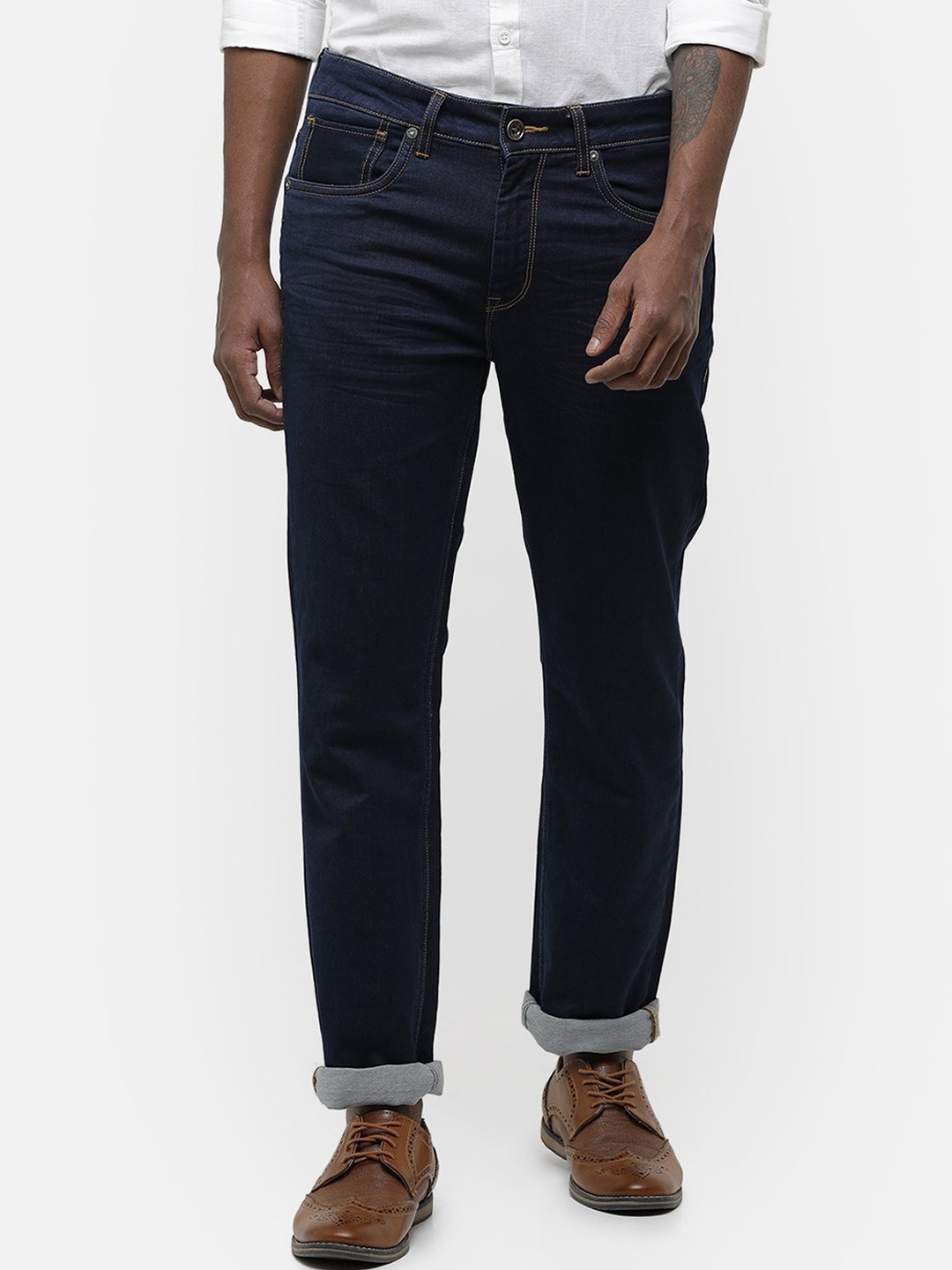 Voi Jeans Men Blue Slim Fit Low-Rise Clean Look Stretchable Jeans