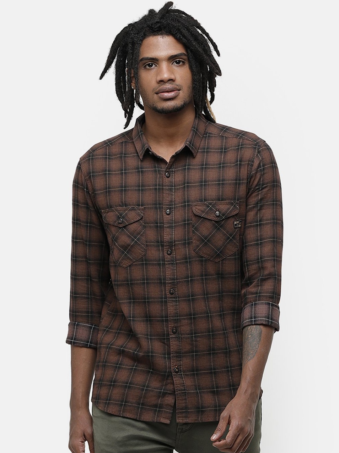 Voi Jeans Men Multicoloured Checked Casual Shirt, Multi