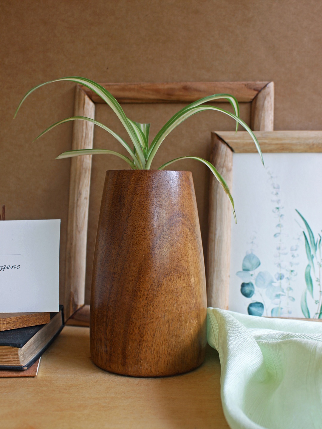 Studio Indigene Brown Solid Conical Sustainable Wooden Planter